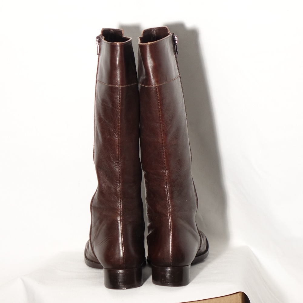 Via Spiga Lace Up Boots Brown Leather 7.5 Italy 56 - Picture 7 of 8